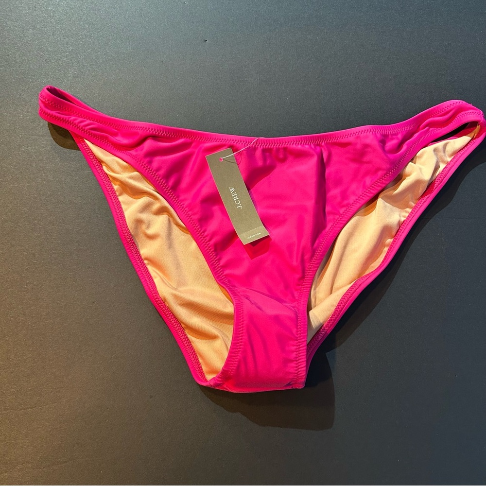 J. Crew Women’s Heritage  High-Leg Bikini Bottom BP209 Fuchsia Multiple of Sizes